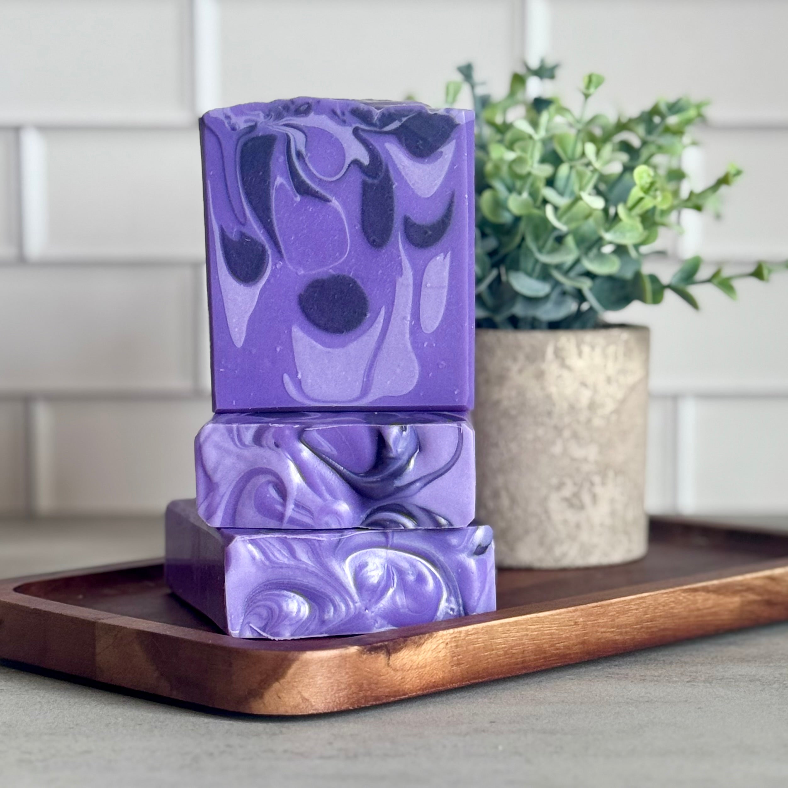 Afternoon Naps artisan soap by Harvest Soap Company, natural soap bar with soothing botanical ingredients and elegant packaging.