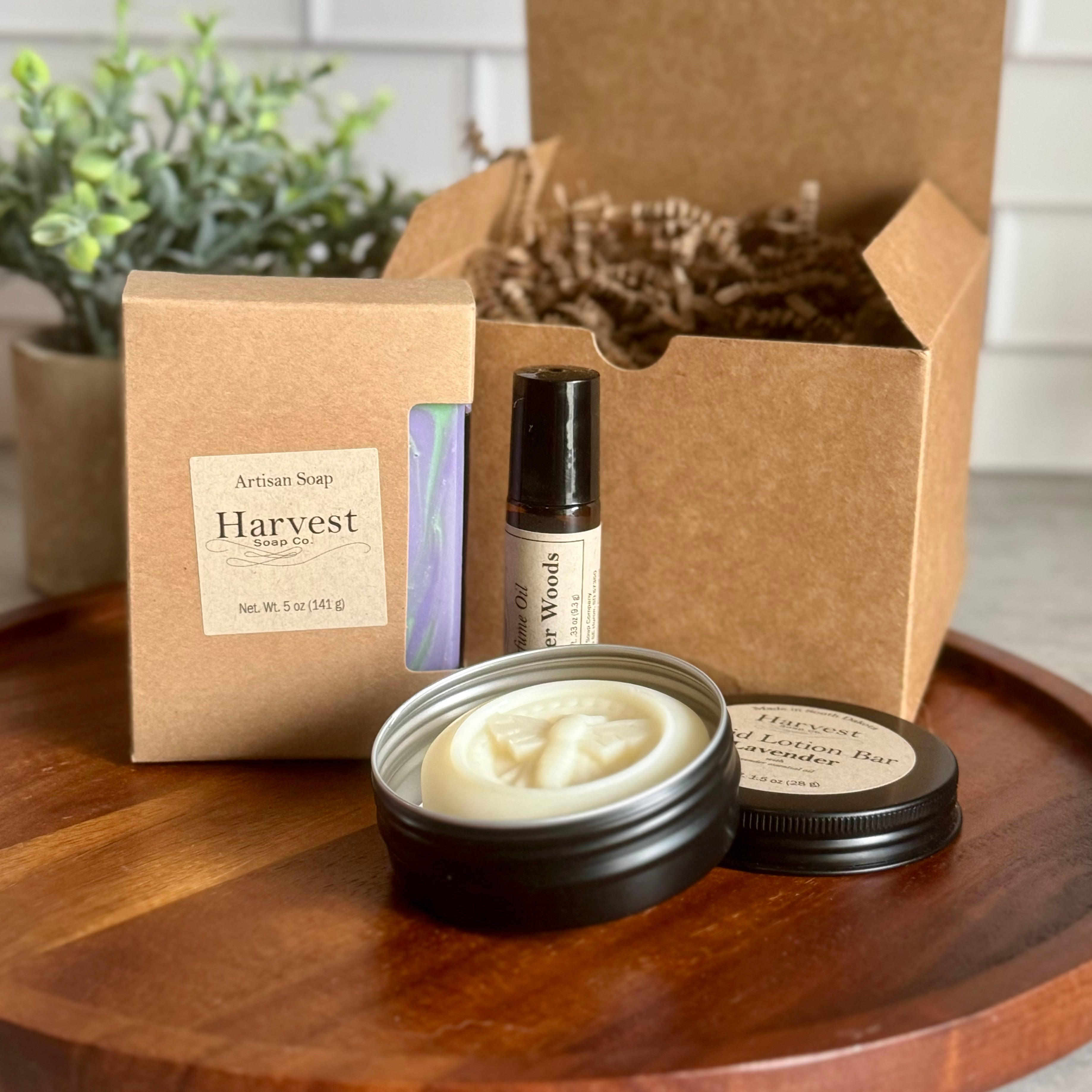 lovely lavender lovers gift set handmade small batch soap lotion bar beeswax cocoa butter mango butter perfume natural