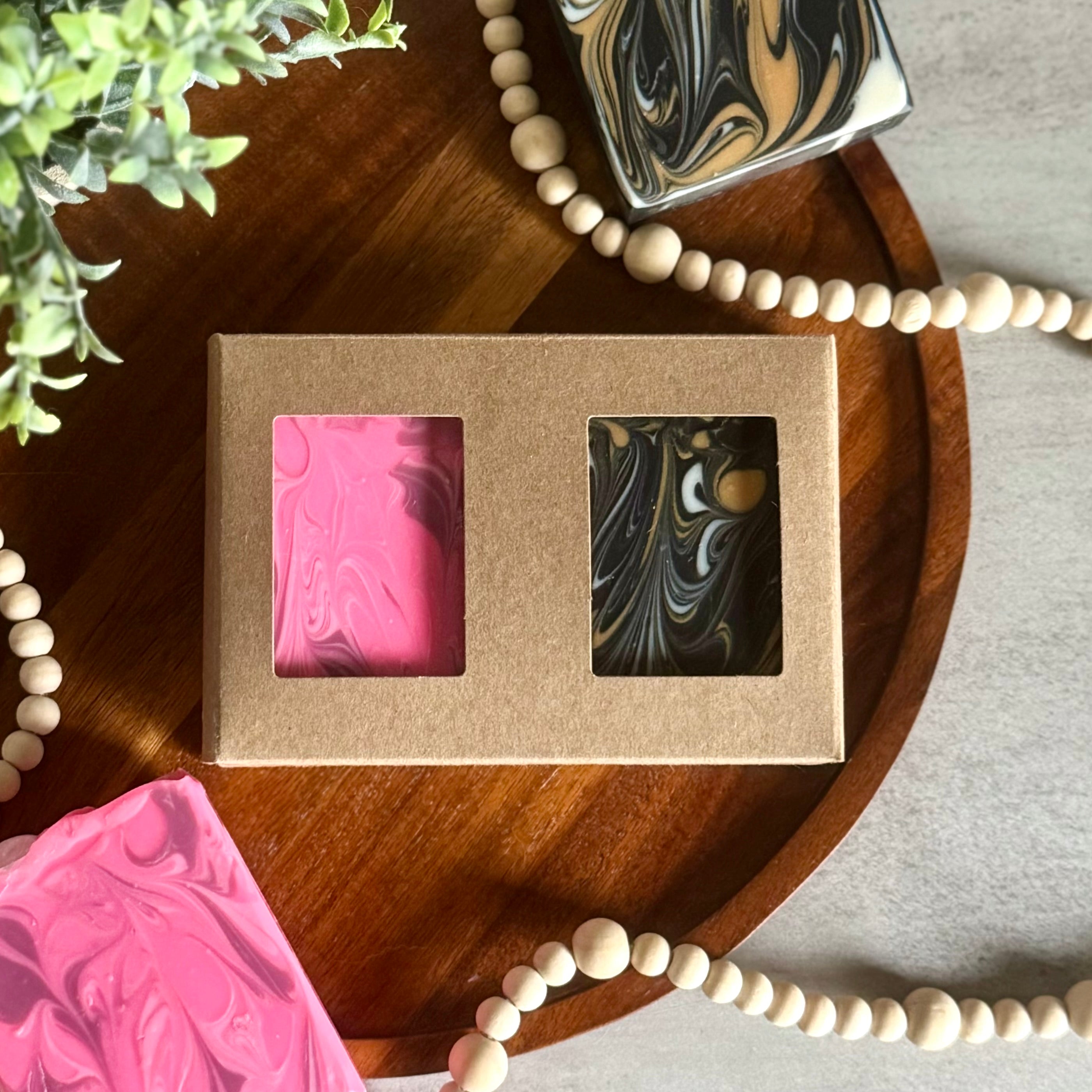perfect pair soap duo gift set of sparkling strawberries & midnight rendezvous handmade natural soap 
