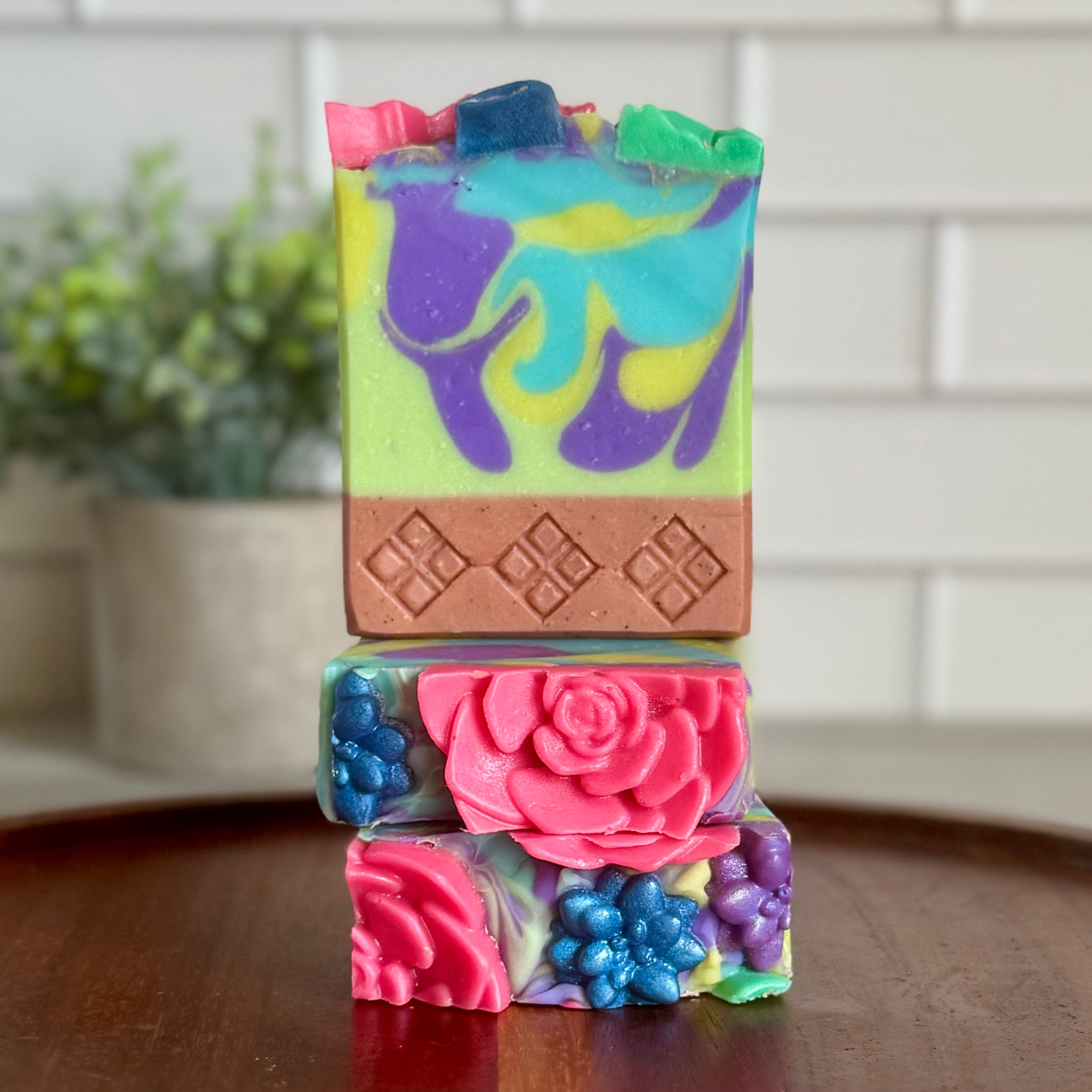 handmade natural pretty soap succulent garden outdoors spring summer-soap flower lover